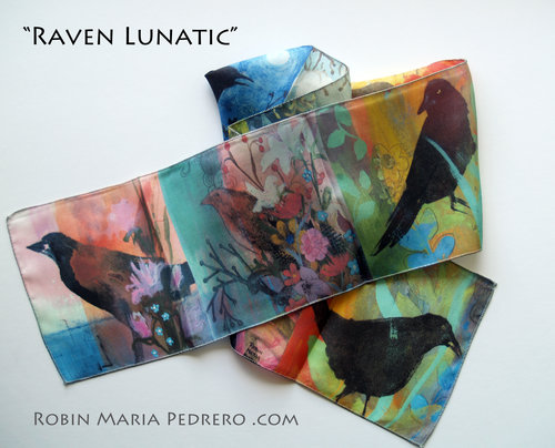"Raven Lunatic" scarf by artist Robin Pedrero