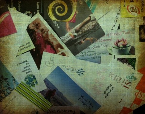 business card collage