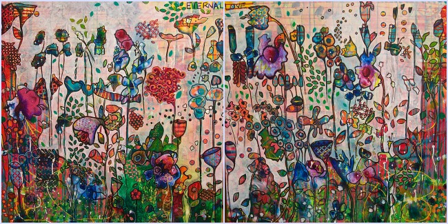 Fields of Flowers diptych