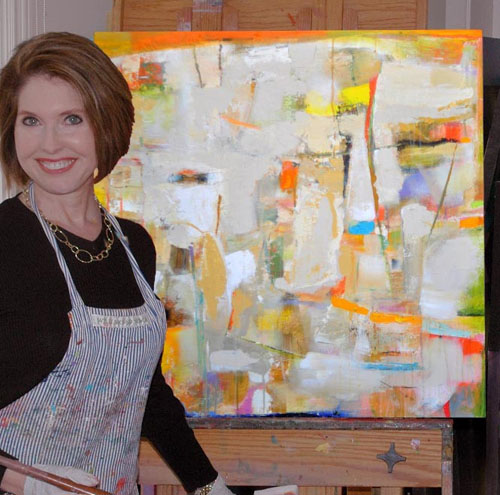 Artist Anne B. Schwartz in her studio