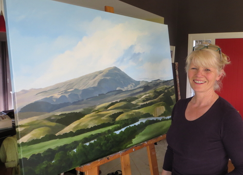 The artist Jane Sinclair in her studio.