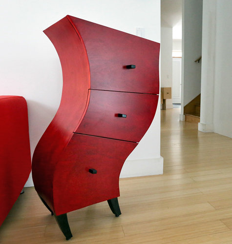 "Commode Rouge" maple, 34" x 26" x 13"