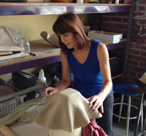 Wendy Durand working in her studio.