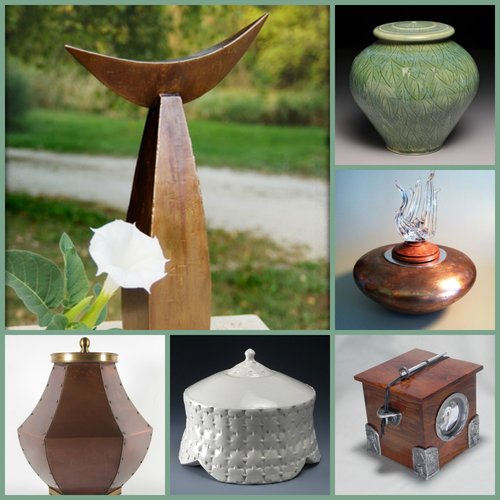 A variety of handmade urns in various materials is available today. Photo: courtesy Artisurn