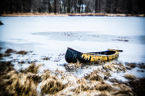 "Canoe at the Frozen Lake" by Alex Potemkin
