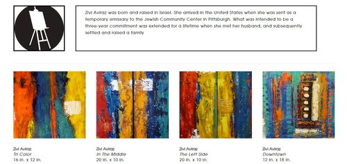 Example of an online art portfolio