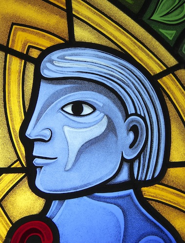 Celtic Blue Man (detail from Celtic Window)