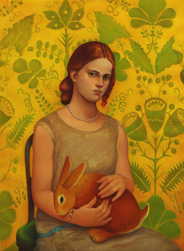 Young Girl Holding Rabbit