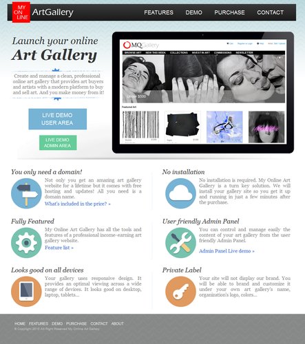 My Online Art Gallery features
