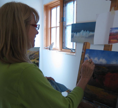 Kari Feuer in her studio