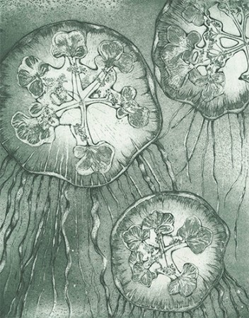 Suite of Three Blooming Jellyfish, Trilobum (No. 1)