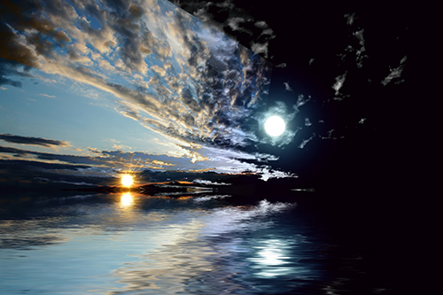 Welcome Beach, Sunset Moon