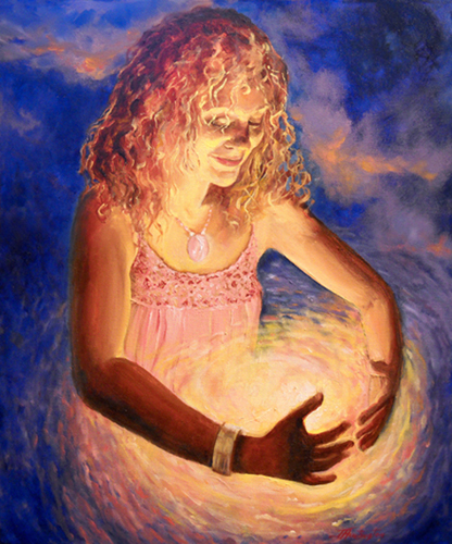 "Circle of Love" oil on canvas, by Joyce Huntington