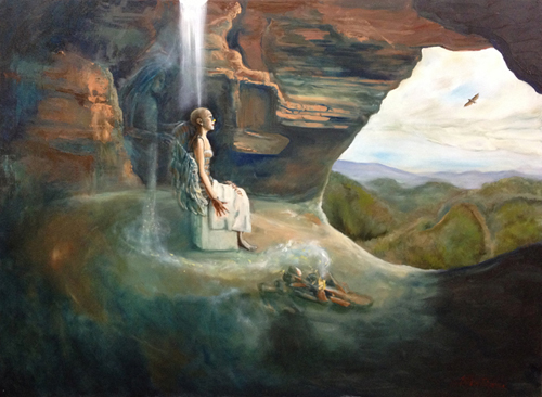"Initiation" oil on canvas by Joyce Huntington