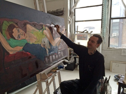 Artist Jasper Latané working on Ms Jet Olivia in the Morning