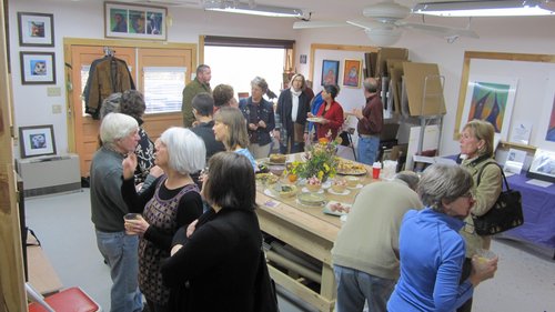 Open studio crowd at Rosemary Conroy's event
