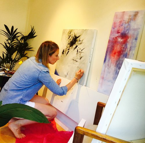 Artist Emilie Heurtevent in studio