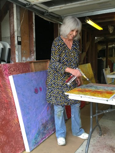 Artist Gail Steinberg in her studio