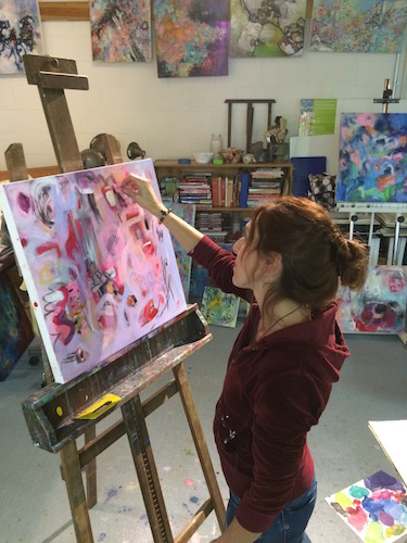 Artist Christina Sorace MacKinnon in her studio
