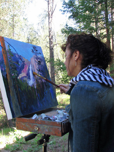 Artist Moira Donohoe paints en plein air