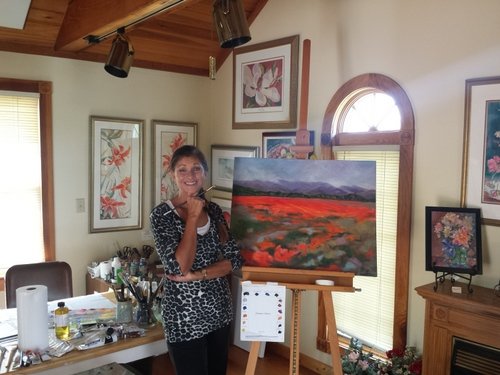 Artist Nadia Louderback in her studio