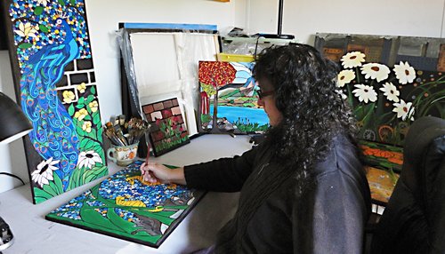 Artist Rachel Olynuk in her studio 