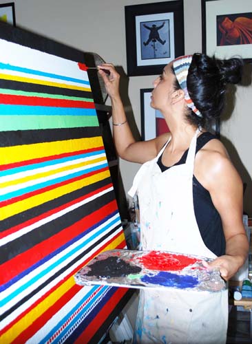 Artist Sonali Kukreja in her studio