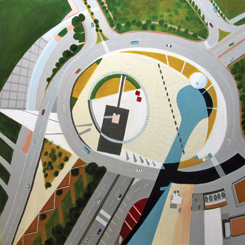 "View from Macau Tower" Acrylic on Canvas, 36" x 36"