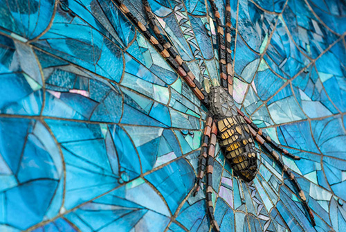 "The Guardian" mosaic (detail shot). By artist Cherie Bosela, featured at www.ArtsyShark.com