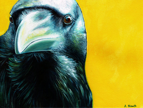 "Crow" by Alison Newth. See this painting in the Painter's Showcase at www.ArtsyShark.com