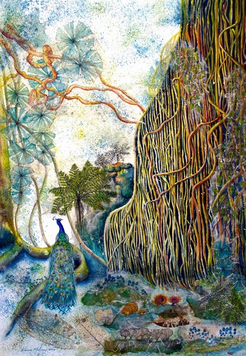 "Curtains of Rainforests" by artist Donna Maloney. See her art in the Painter's Showcase at www.ArtsyShark.com