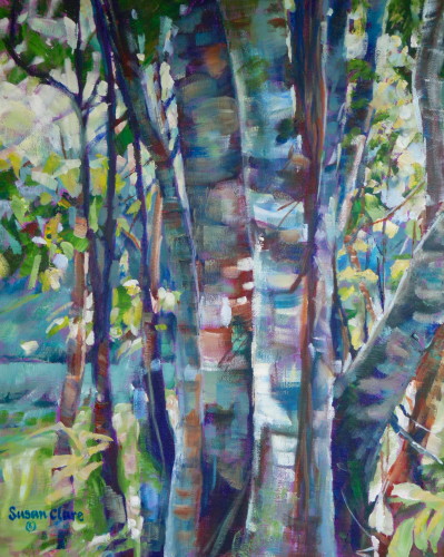 "Kempshot Trees" Acrylic on Canvas, 20” x 16” by artist Susan Clare. See her portfolio by visiting www.ArtsyShark.com