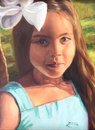 "Mia" by artist Linda D'Elia. See her work in the Painter's Showcase at www.ArtsyShark.com