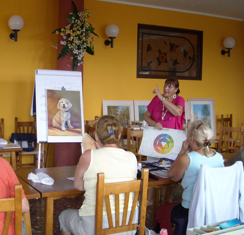Heather Harman Teaches Portrait Colour Theory in Spain, 2010. Read about her Pastel Academy at www.ArtsyShark.com