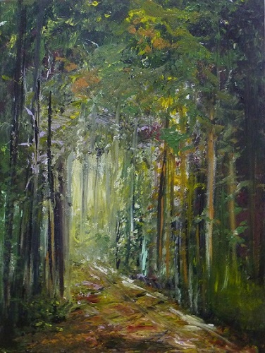 "Through a Forest Wilderness" by Yossi Sigura. See the Painter's Showcase at www.ArtsyShark.com