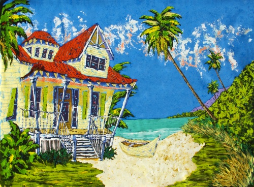 "Away From It All Again" Acrylic on Canvas, 39" x 54" by artist Jon Winslow. See his portfolio by visiting www.ArtsyShark.com