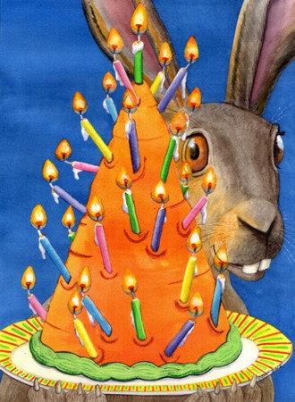 "Carrot Cake" Watercolor, 11" x 15" by artist Catherine McElroy. See her portfolio by visiting www.ArtsyShark.com