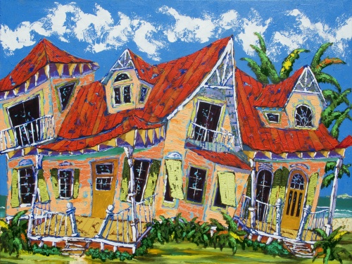 "Kick Back Resort" Acrylic on Canvas, 36" x 48" by artist Jon Winslow. See his portfolio by visiting www.ArtsyShark.com