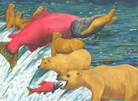 "Now that's a keeper" Watercolor, 15" x 11" by artist Catherine McElroy. See her portfolio by visiting www.ArtsyShark.com