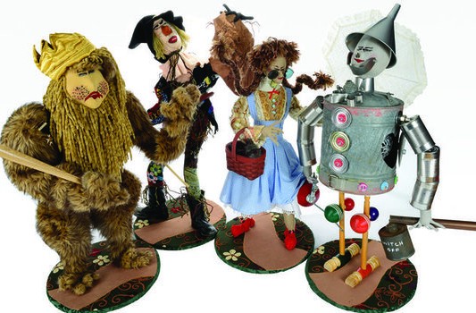 "Oz Group" of soft sculptures by artist Kent Epler. Read how he sells his one-of-a-kind work at wholesale by visiting www.ArtsyShark.com