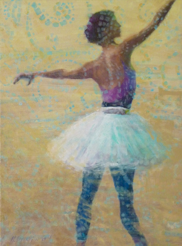 “Performing” Oil on Linen, 24” x 18” by artist Carol MacConnell. See her portfolio by visiting www.ArtsyShark.com