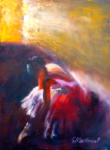 “Passion of Dance” Oil on Linen, 9” x 12” by artist Carol MacConnell. See her portfolio by visiting www.ArtsyShark.com