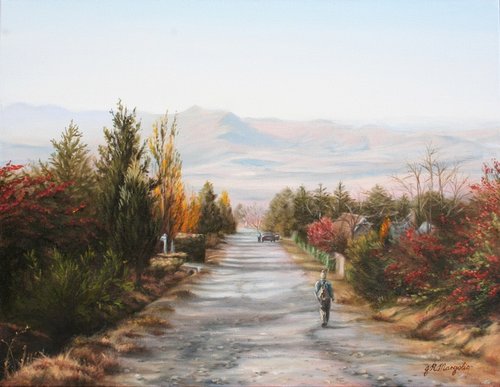 "Clarens Street" Oils on Canvas, 55cm x 70cm by artist Jason Margolis. See his portfolio by visiting www.ArtsyShark.com