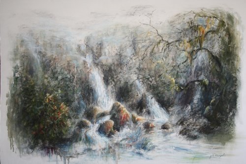 "Magical Forest" Charcoal and Oils on Fabriano Board, 100cm x 76cm by artist Jason Margolis. See his portfolio by visiting www.ArtsyShark.com