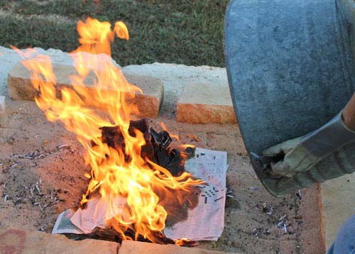 Raku Process - Covering by artist Theresa McCarthy Sayer. See her portfolio by visiting www.ArtsyShark.com