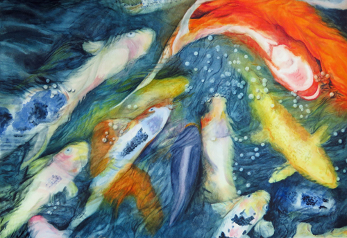 “In Motion” Watercolour, 34cm x 49cm by artist Christelle Grey. See her portfolio by visiting www.ArtsyShark.com
