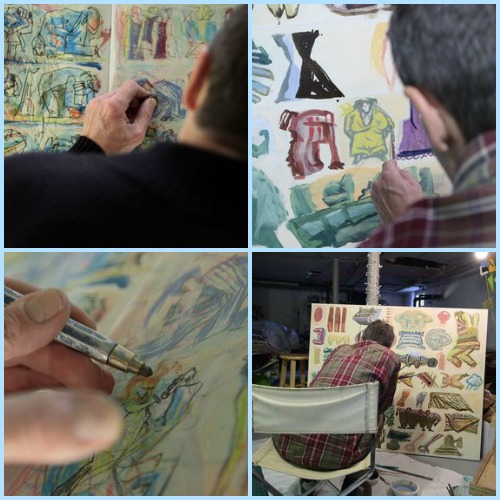 Artist Russell Christian had a video made about his work that includes different steps in his process. Read about artist videos at www.ArtsyShark.com