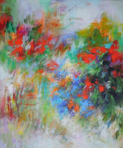 “Last summer in Picardy” Acrylic on Canvas, 39" x 47" by artist Mary Chaplin. See her portfolio by visiting www.ArtsyShark.com