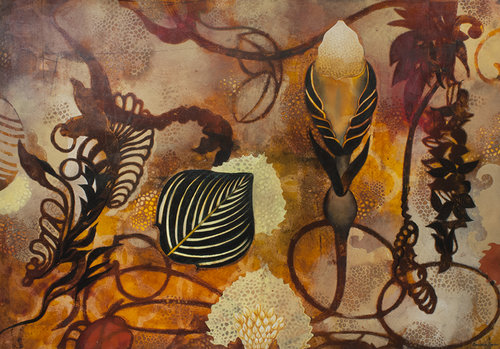 “Wild Around the Edges” Oil on Paper, 28” x 40” by artist Barbara Rogers. See her portfolio by visiting www.ArtsyShark.com