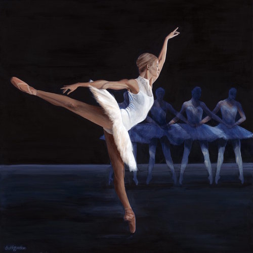 “En Pointe” Acrylic on Canvas, 32" x 32” by artist Clive Duff Gordon. See his portfolio by visiting www.ArtsyShark.com